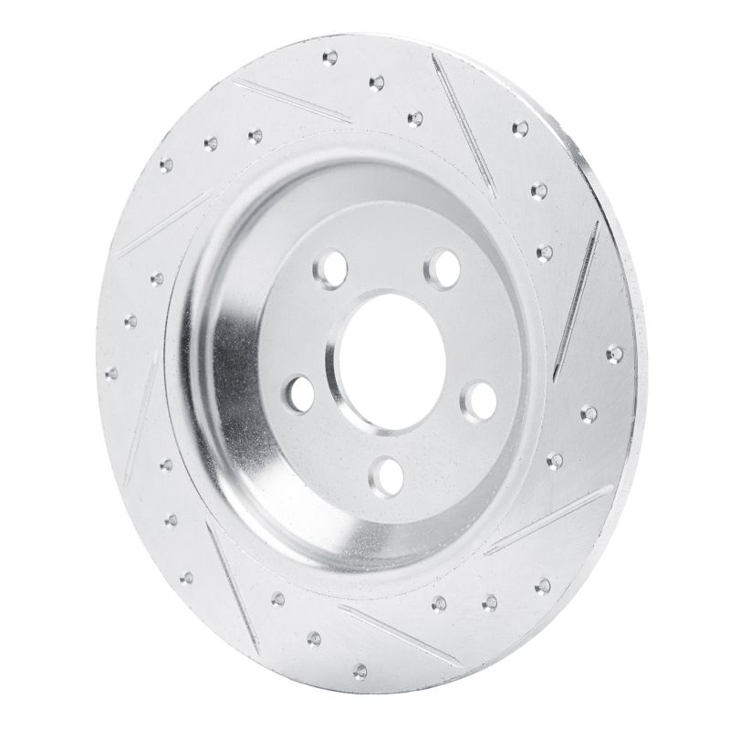 Picture of RNC Brake Rotor - Drill & Slot - R1 22-25 Ford Maverick Rear Left Drilled & Slotted Silver Brake Rotor rnc631-54297L