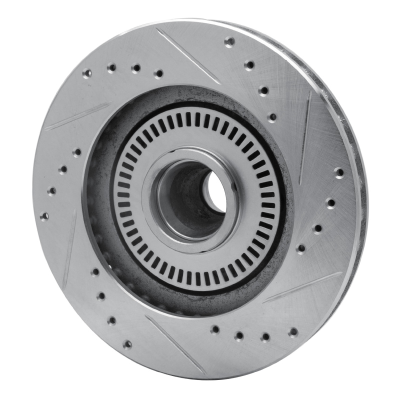 Picture of RNC Brake Rotor - Drill & Slot - R1 87-92 Lincoln Mark VII Front Left Drilled & Slotted Silver Brake Rotor rnc631-55000L