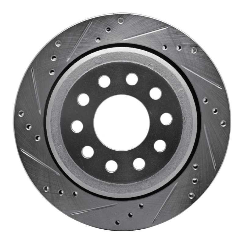 Picture of RNC Brake Rotor - Drill & Slot - R1 03-11 Lincoln Town Car Rear Left Drilled & Slotted Silver Brake Rotor rnc631-55003L