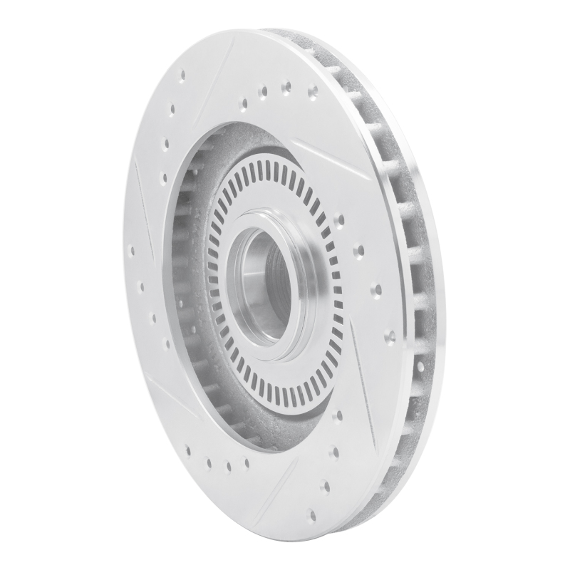 Picture of RNC Brake Rotor - Drill & Slot - R1 87-92 Lincoln Mark VII Front Right Drilled & Slotted Silver Brake Rotor rnc631-55000R