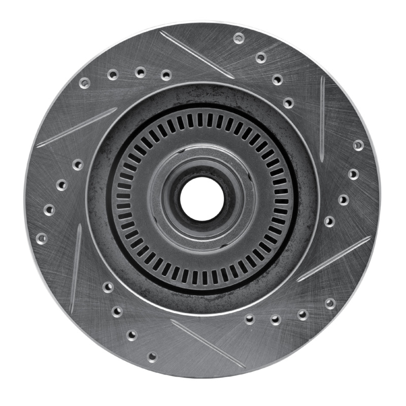 Picture of RNC Brake Rotor - Drill & Slot - R1 87-92 Lincoln Mark VII Front Left Drilled & Slotted Silver Brake Rotor rnc631-55000L