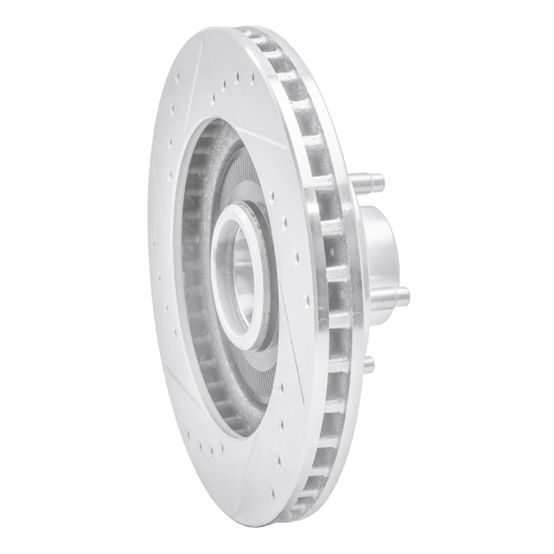 Picture of RNC Brake Rotor - Drill & Slot - R1 84-87 Lincoln CONTINENTAL Front Right Drilled & Slotted Silver Brake Rotor rnc631-55001R
