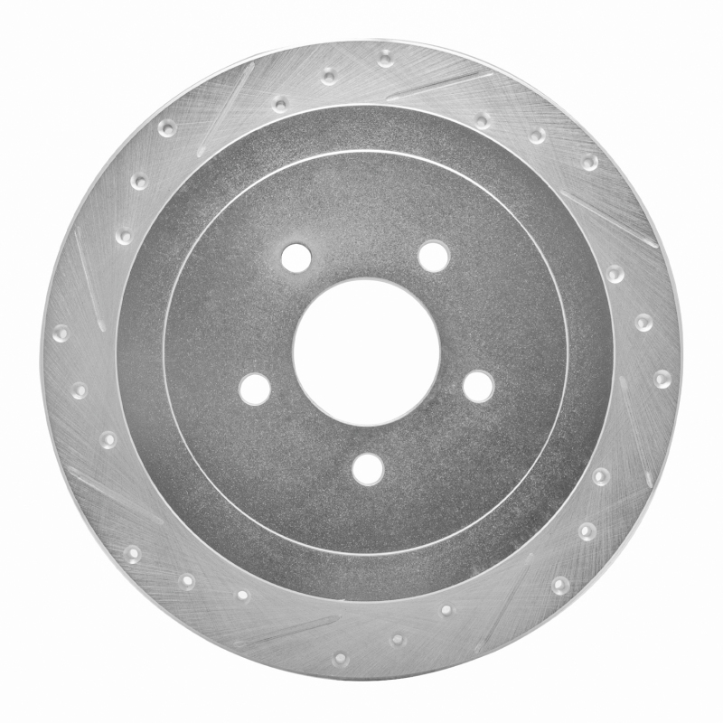 Picture of RNC Brake Rotor - Drill & Slot - R1 03-11 Lincoln Town Car Rear Left Drilled & Slotted Silver Brake Rotor rnc631-55004L