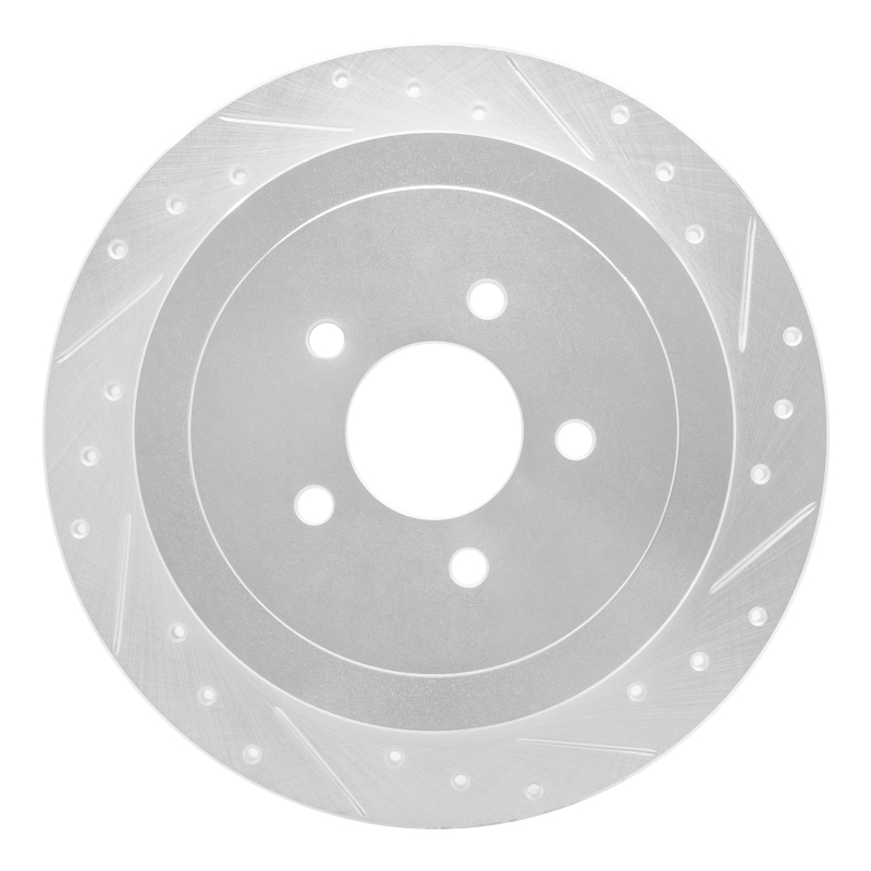 Picture of RNC Brake Rotor - Drill & Slot - R1 03-11 Lincoln Town Car Rear Right Drilled & Slotted Silver Brake Rotor rnc631-55004R