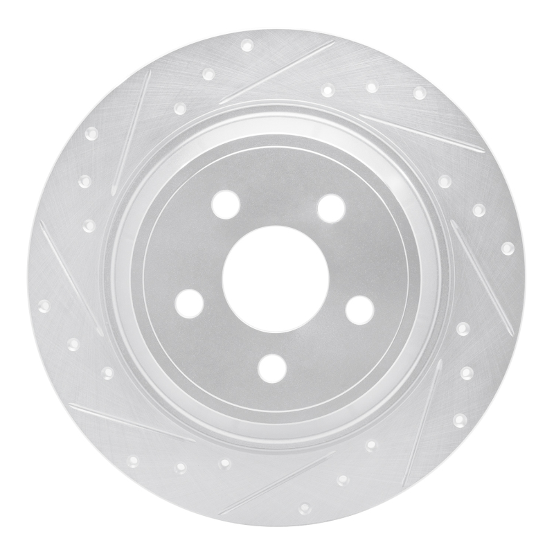 Picture of RNC Brake Rotor - Drill & Slot - R1 15-24 Ford Edge Rear Left Drilled & Slotted Silver Brake Rotor rnc631-55005L