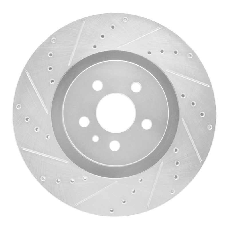 Picture of RNC Brake Rotor - Drill & Slot - R1 15-21 Ford Edge Front Left Drilled & Slotted Silver Brake Rotor rnc631-55006L