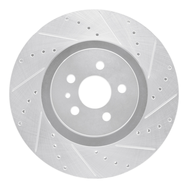 Picture of RNC Brake Rotor - Drill & Slot - R1 15-21 Ford Fusion Front Right Drilled & Slotted Silver Brake Rotor rnc631-55006R
