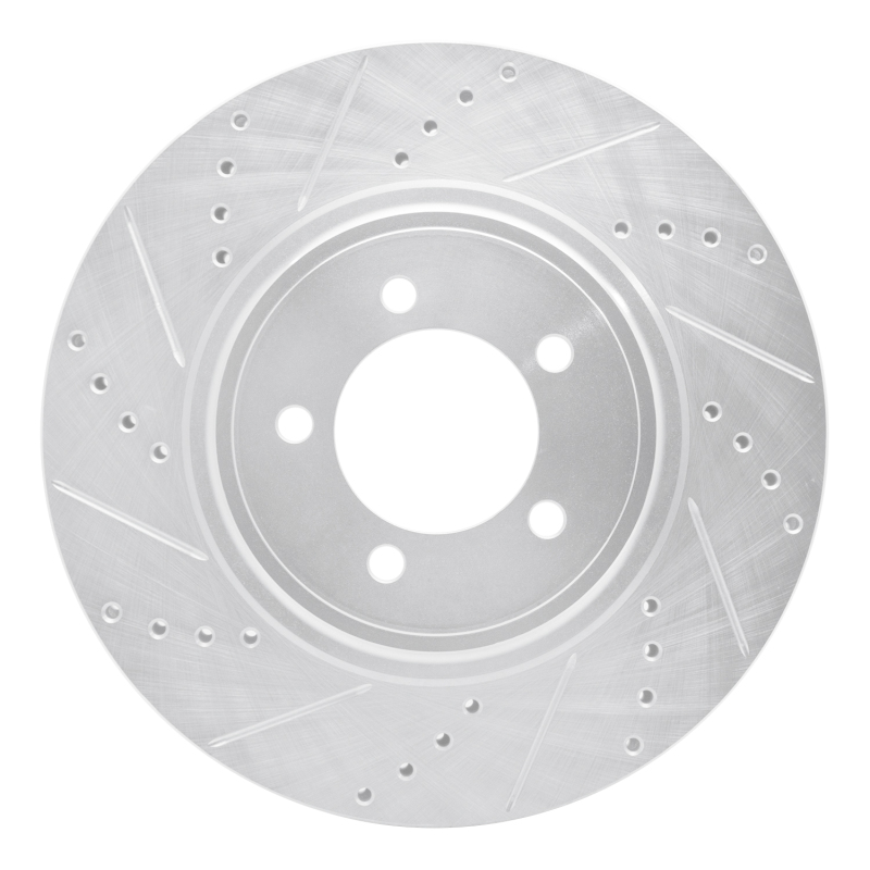 Picture of RNC Brake Rotor - Drill & Slot - R1 03-05 Lincoln AVIATOR Front Left Drilled & Slotted Silver Brake Rotor rnc631-55007L