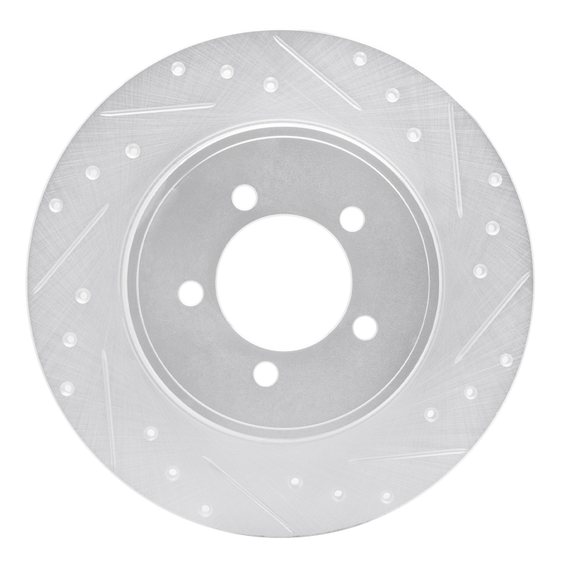 Picture of RNC Brake Rotor - Drill & Slot - R1 03-05 Lincoln AVIATOR Rear Right Drilled & Slotted Silver Brake Rotor rnc631-55008R