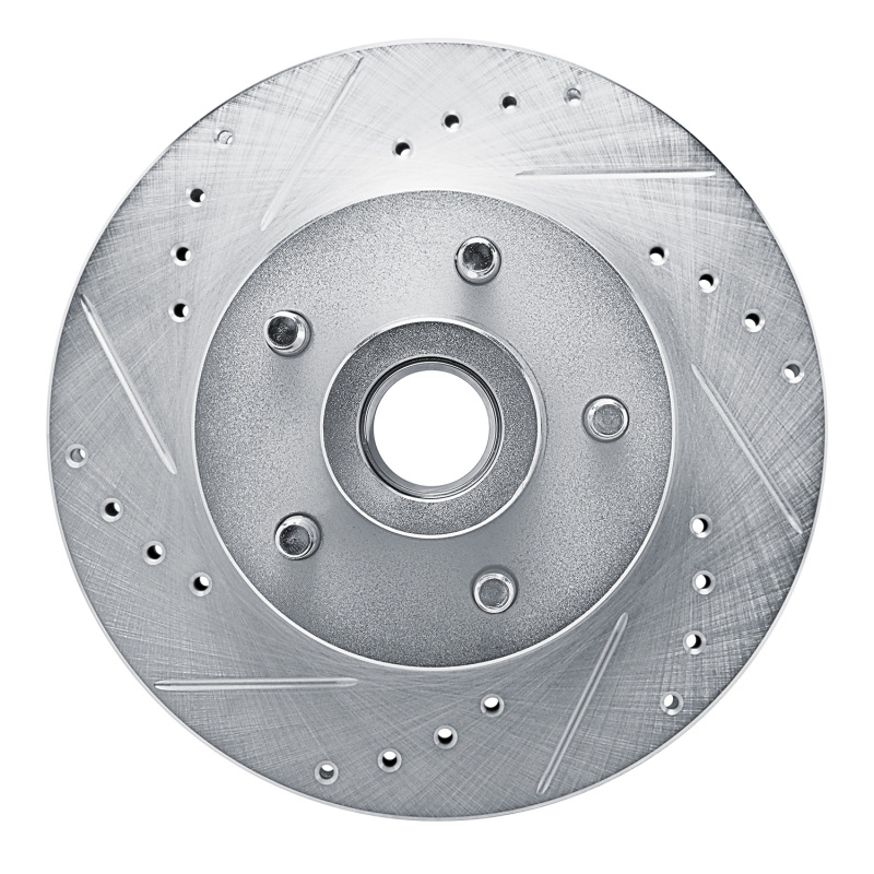 Picture of RNC Brake Rotor - Drill & Slot - R1 72-73 Ford Gran Torino Front Left Drilled & Slotted Silver Brake Rotor rnc631-56004L