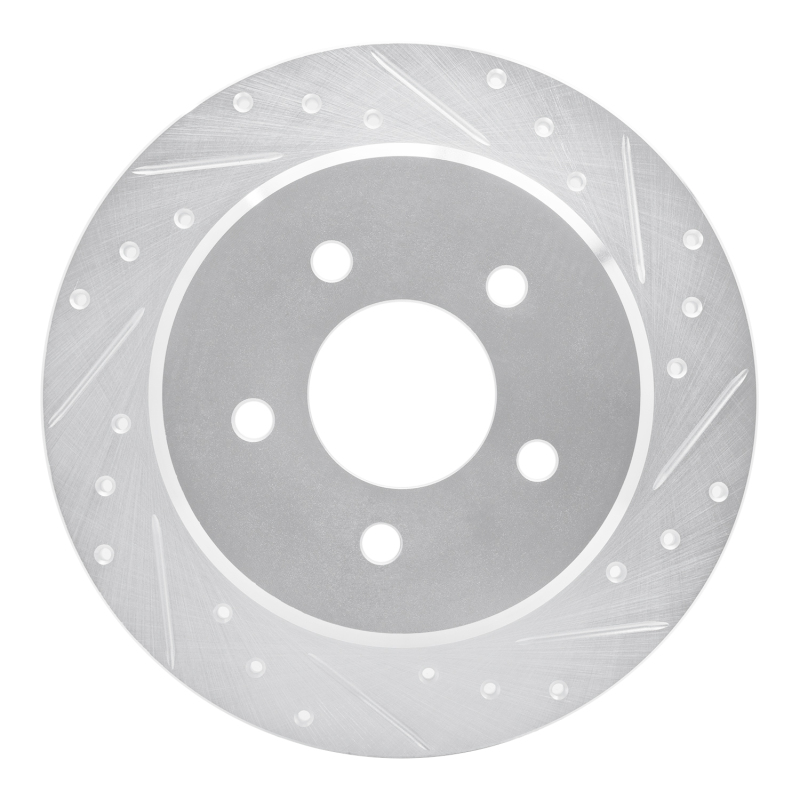 Picture of RNC Brake Rotor - Drill & Slot - R1 91-95 Ford Crown Victoria Rear Right Drilled & Slotted Silver Brake Rotor rnc631-56010R