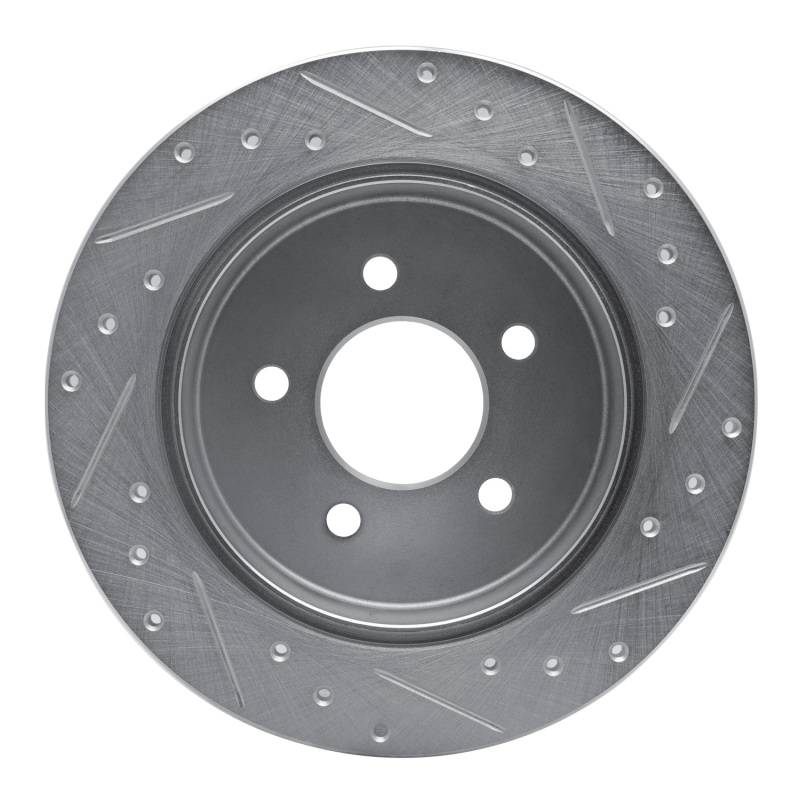 Picture of RNC Brake Rotor - Drill & Slot - R1 91-95 Ford Crown Victoria Rear Left Drilled & Slotted Silver Brake Rotor rnc631-56010L