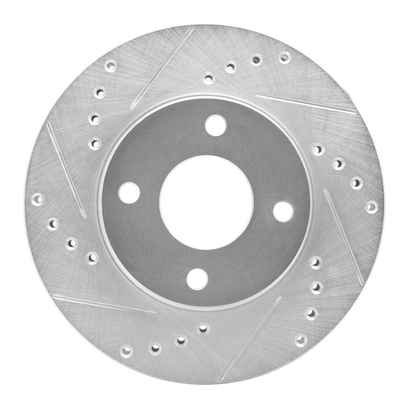 Picture of RNC Brake Rotor - Drill & Slot - R1 95-04 Ford CONTOUR Front Left Drilled & Slotted Silver Brake Rotor rnc631-56013L
