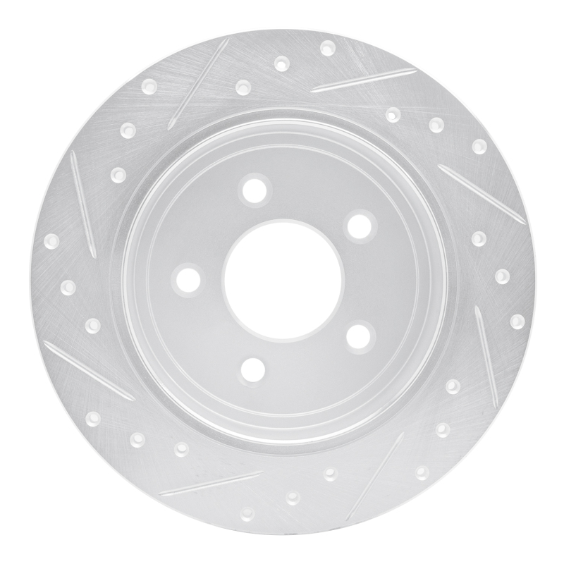 Picture of RNC Brake Rotor - Drill & Slot - R1 91-95 Ford Crown Victoria Rear Right Drilled & Slotted Silver Brake Rotor rnc631-56010R
