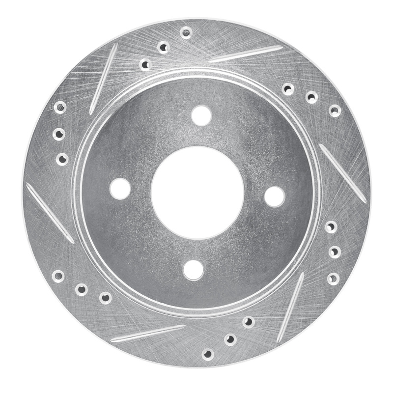 Picture of RNC Brake Rotor - Drill & Slot - R1 95-04 Ford CONTOUR Rear Left Drilled & Slotted Silver Brake Rotor rnc631-56014L