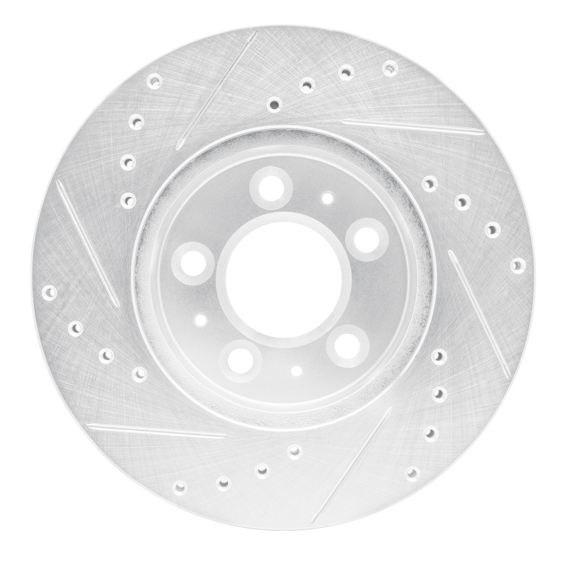 Picture of RNC Brake Rotor - Drill & Slot - R1 95-97 Ford Crown Victoria Front Right Drilled & Slotted Silver Brake Rotor rnc631-56012R