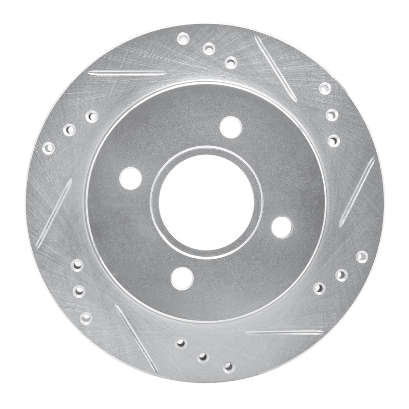 Picture of RNC Brake Rotor - Drill & Slot - R1 95-04 Ford CONTOUR Rear Right Drilled & Slotted Silver Brake Rotor rnc631-56014R