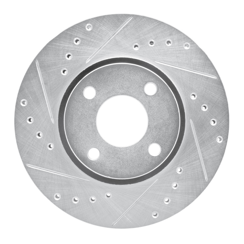 Picture of RNC Brake Rotor - Drill & Slot - R1 98-04 Ford CONTOUR Front Left Drilled & Slotted Silver Brake Rotor rnc631-56017L