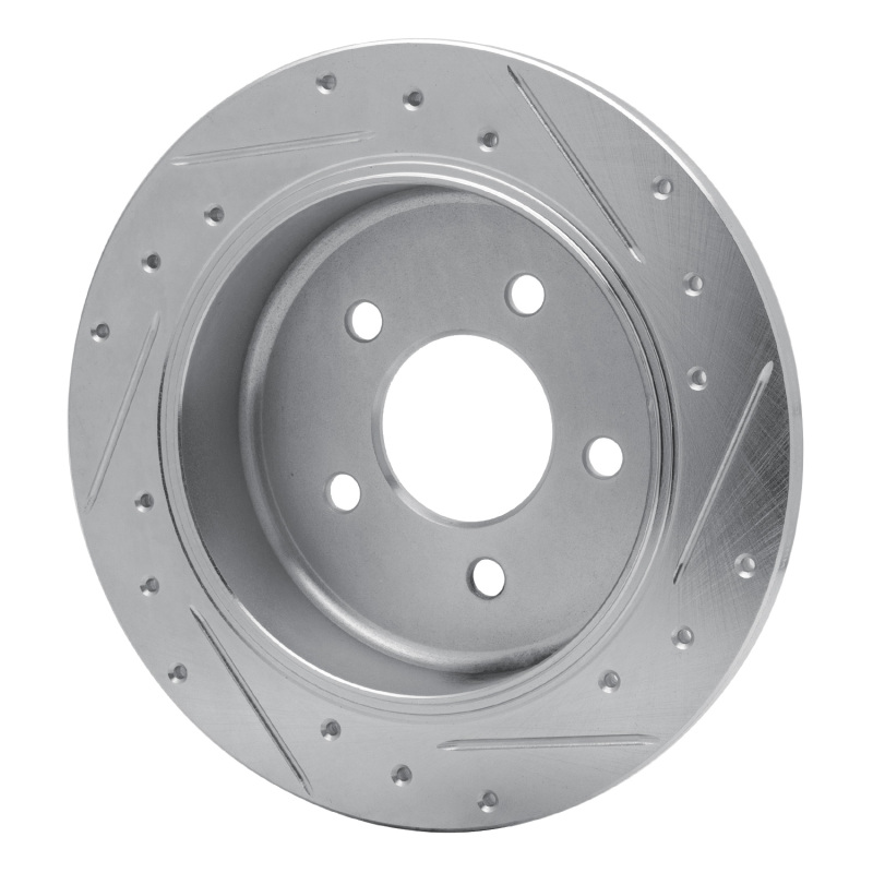 Picture of RNC Brake Rotor - Drill & Slot - R1 96-02 Ford Crown Victoria Rear Left Drilled & Slotted Silver Brake Rotor rnc631-56015L
