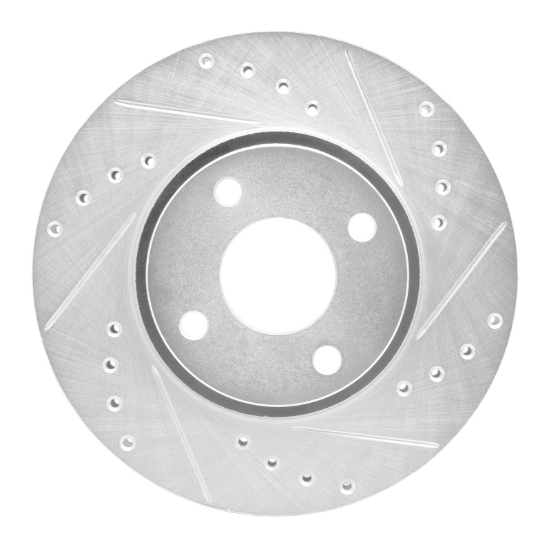 Picture of RNC Brake Rotor - Drill & Slot - R1 98-04 Ford CONTOUR Front Right Drilled & Slotted Silver Brake Rotor rnc631-56017R