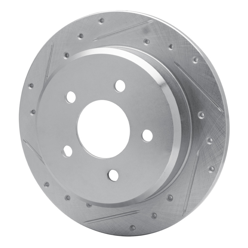 Picture of RNC Brake Rotor - Drill & Slot - R1 96-02 Ford Crown Victoria Rear Left Drilled & Slotted Silver Brake Rotor rnc631-56015L