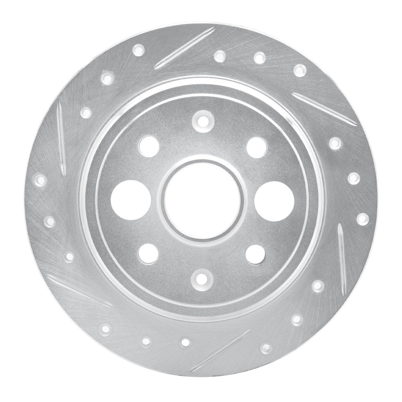 Picture of RNC Brake Rotor - Drill & Slot - R1 86-89 Acura Integra Rear Left Drilled & Slotted Silver Brake Rotor rnc631-58000L