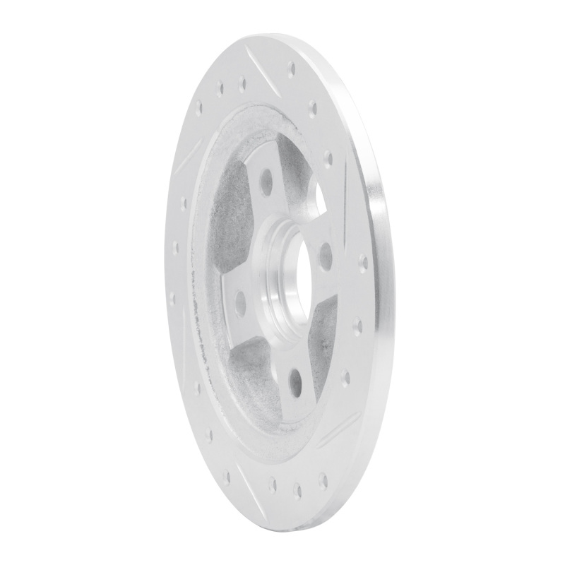 Picture of RNC Brake Rotor - Drill & Slot - R1 86-89 Acura Integra Rear Left Drilled & Slotted Silver Brake Rotor rnc631-58000L