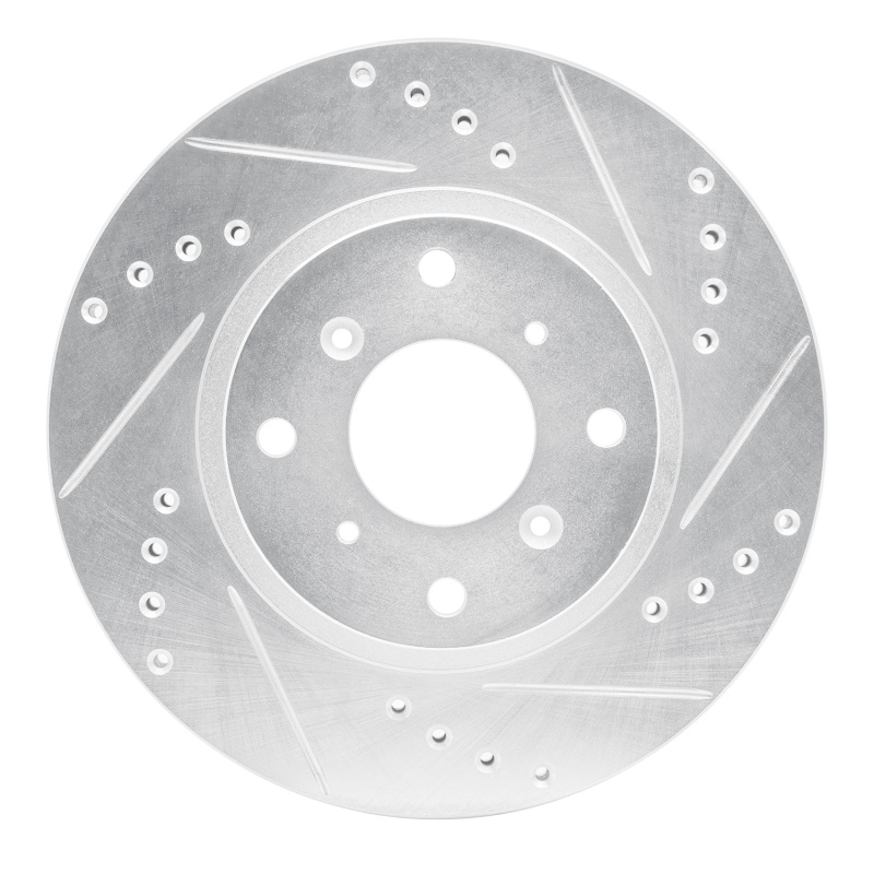 Picture of RNC Brake Rotor - Drill & Slot - R1 87-90 Acura Legend Front Right Drilled & Slotted Silver Brake Rotor rnc631-58003R