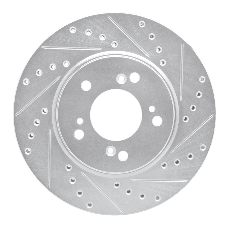 Picture of RNC Brake Rotor - Drill & Slot - R1 91-96 Acura NSX Front Right Drilled & Slotted Silver Brake Rotor rnc631-58004R