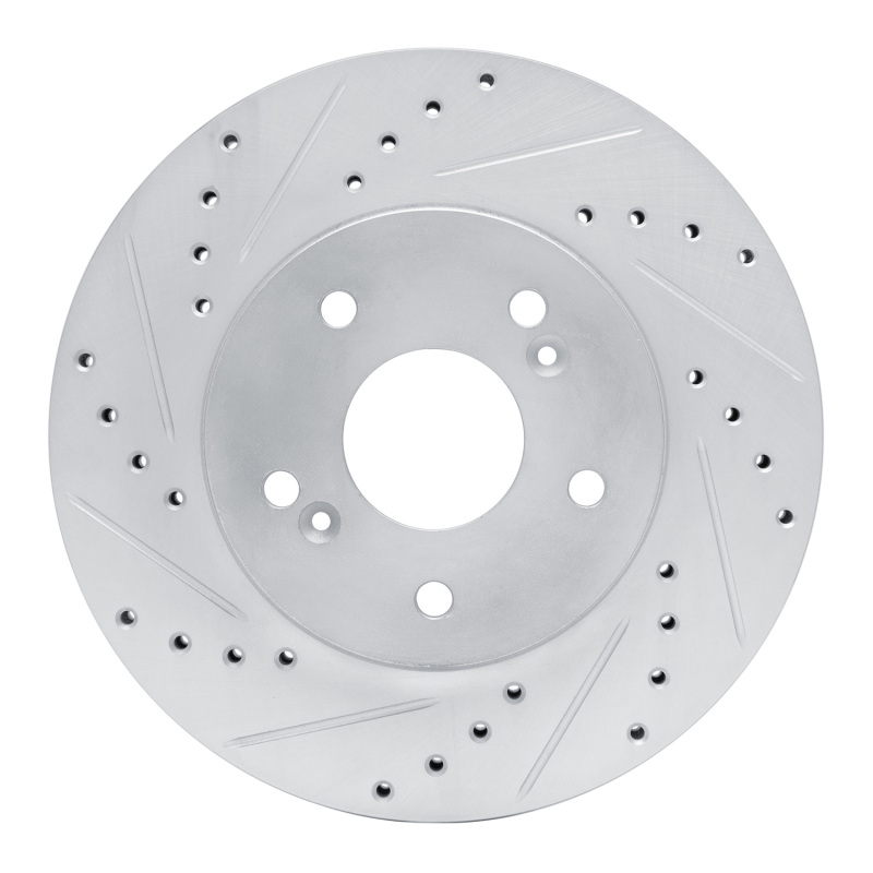 Picture of RNC Brake Rotor - Drill & Slot - R1 91-96 Acura NSX Rear Left Drilled & Slotted Silver Brake Rotor rnc631-58005L