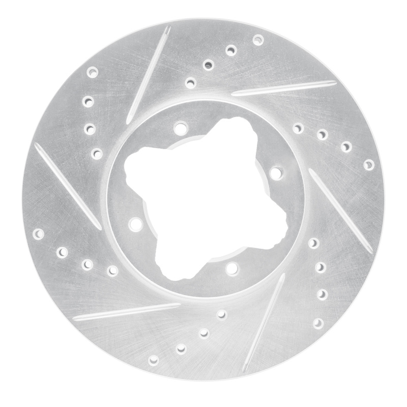 Picture of RNC Brake Rotor - Drill & Slot - R1 92-98 Acura Vigor Front Left Drilled & Slotted Silver Brake Rotor rnc631-58006L