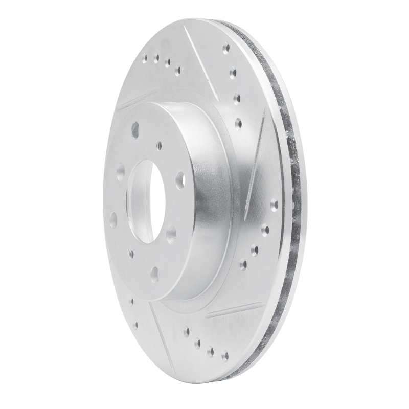 Picture of RNC Brake Rotor - Drill & Slot - R1 87-90 Acura Legend Front Right Drilled & Slotted Silver Brake Rotor rnc631-58003R