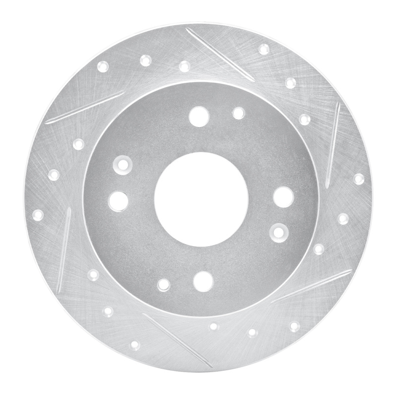 Picture of RNC Brake Rotor - Drill & Slot - R1 92-94 Acura Vigor Rear Right Drilled & Slotted Silver Brake Rotor rnc631-58007R