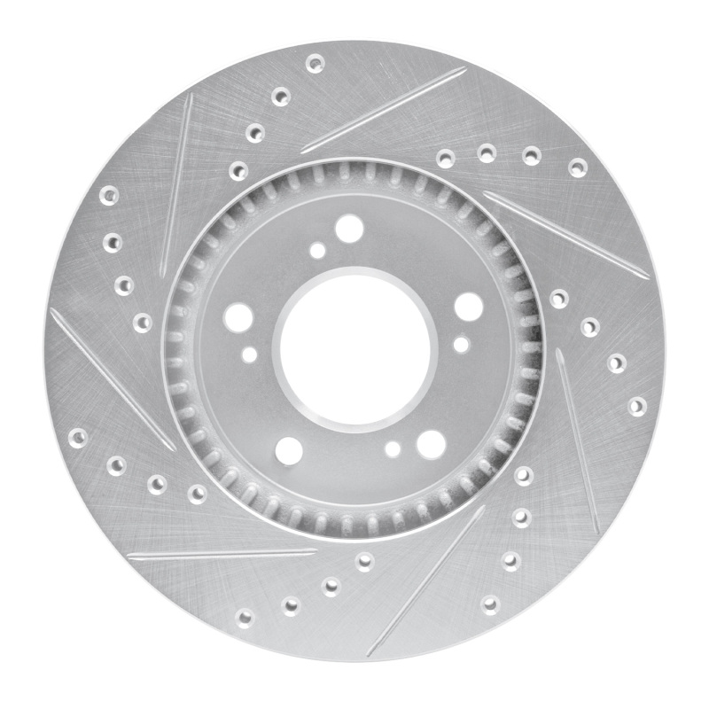 Picture of RNC Brake Rotor - Drill & Slot - R1 93-95 Acura Legend Front Right Drilled & Slotted Silver Brake Rotor rnc631-58008R