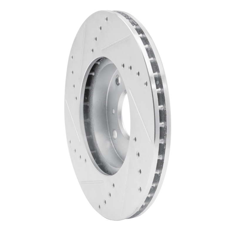 Picture of RNC Brake Rotor - Drill & Slot - R1 98-99 Acura CL Front Right Drilled & Slotted Silver Brake Rotor rnc631-58010R