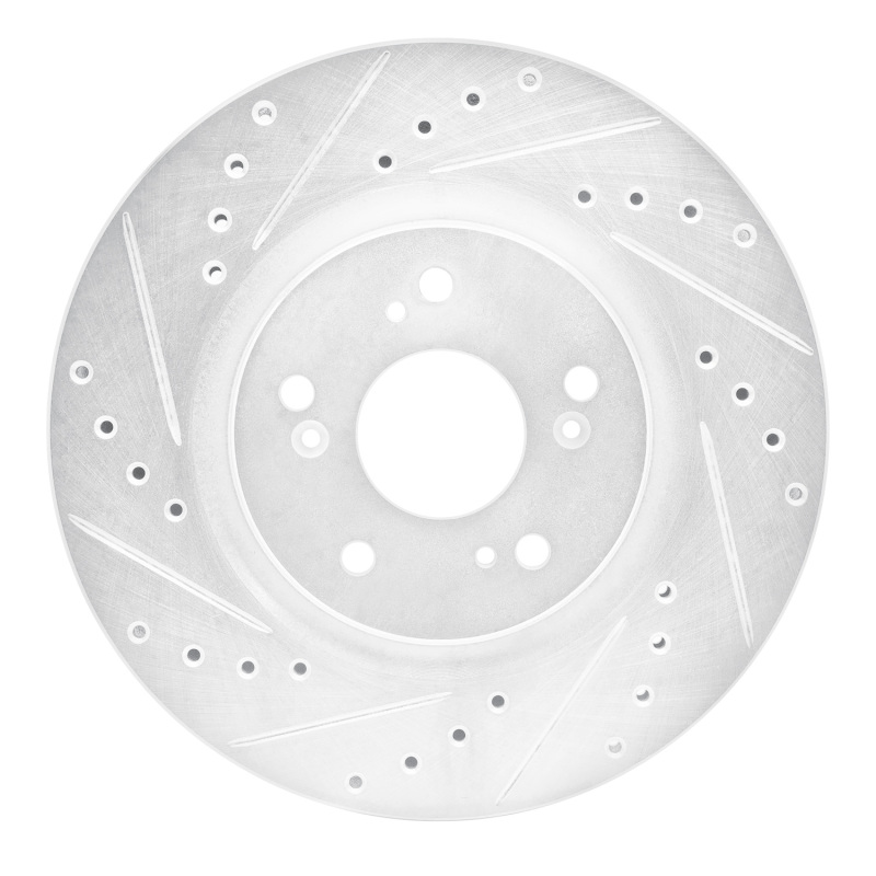 Picture of RNC Brake Rotor - Drill & Slot - R1 97-05 Acura NSX Rear Left Drilled & Slotted Silver Brake Rotor rnc631-58012L