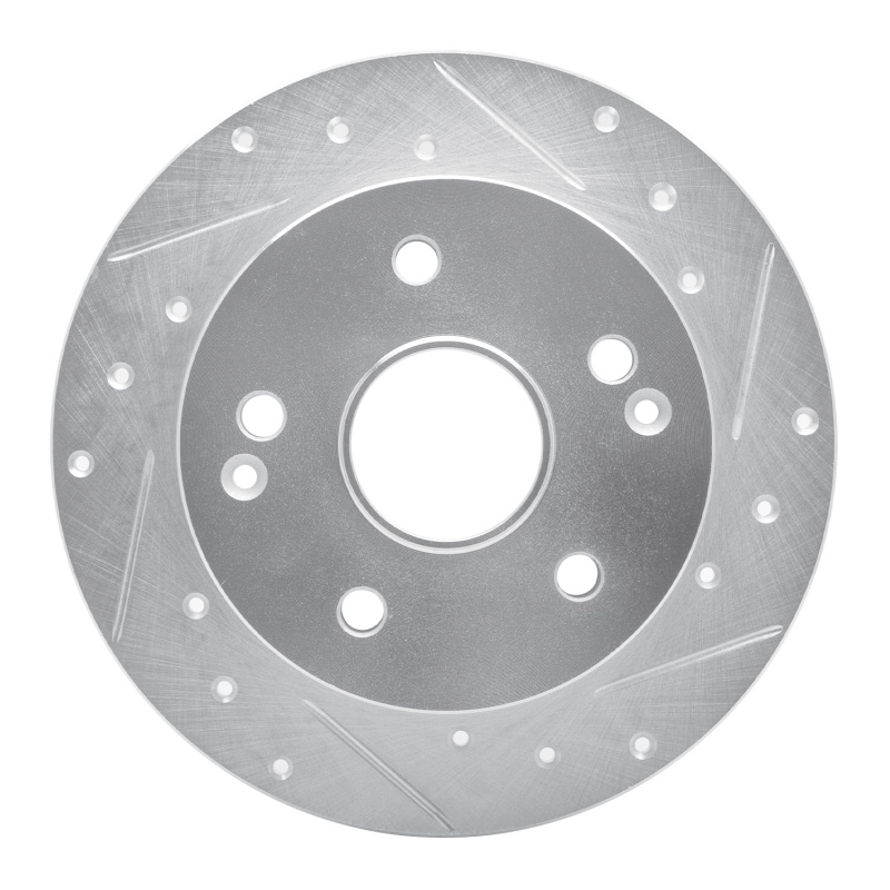 Picture of RNC Brake Rotor - Drill & Slot - R1 96-98 Acura TL Rear Right Drilled & Slotted Silver Brake Rotor rnc631-58013R