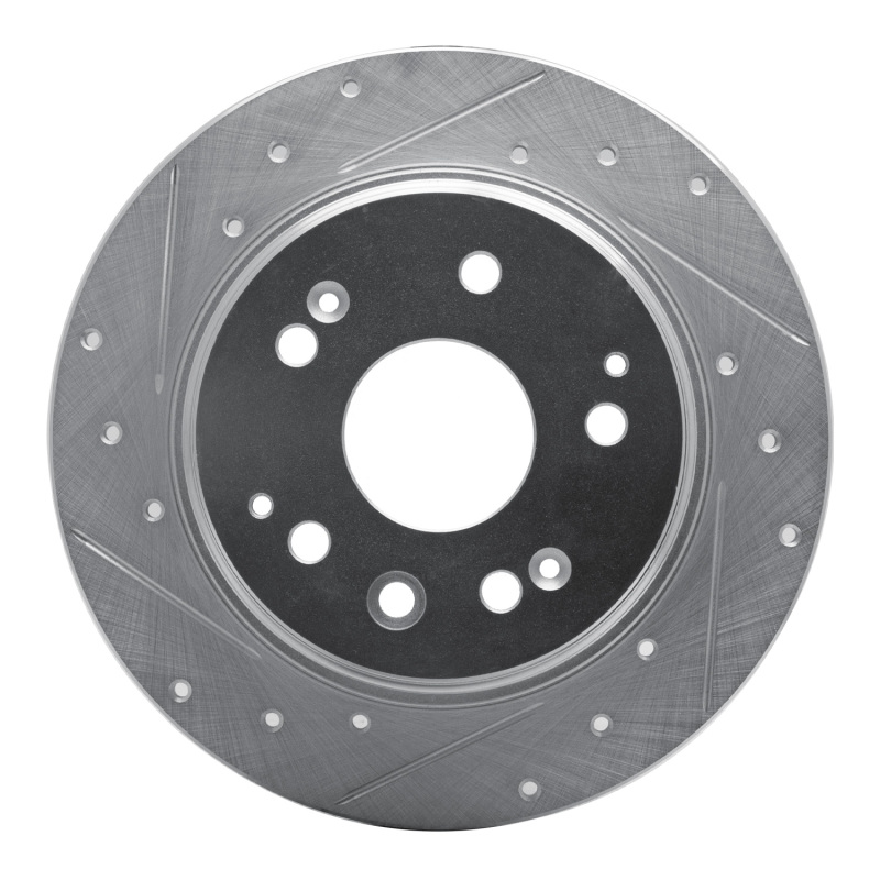 Picture of RNC Brake Rotor - Drill & Slot - R1 01-03 Acura CL Rear Left Drilled & Slotted Silver Brake Rotor rnc631-58017L