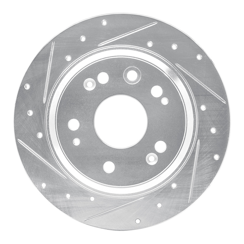 Picture of RNC Brake Rotor - Drill & Slot - R1 02-04 Acura RL Rear Left Drilled & Slotted Silver Brake Rotor rnc631-58018L
