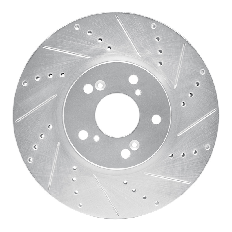 Picture of RNC Brake Rotor - Drill & Slot - R1 04-08 Acura TL Front Right Drilled & Slotted Silver Brake Rotor rnc631-58020R