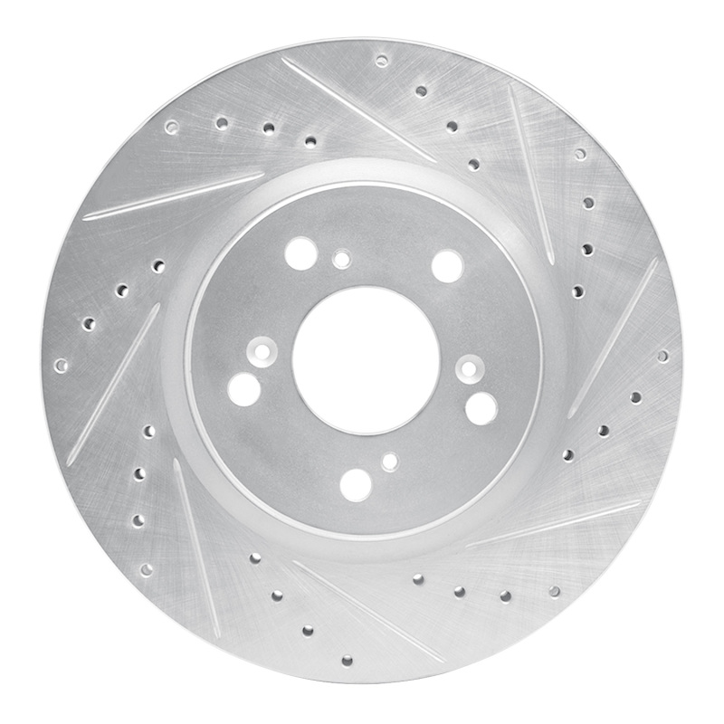 Picture of RNC Brake Rotor - Drill & Slot - R1 05-12 Acura RL Front Right Drilled & Slotted Silver Brake Rotor rnc631-58021R