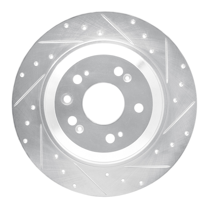 Picture of RNC Brake Rotor - Drill & Slot - R1 09-14 Acura TL Rear Right Drilled & Slotted Silver Brake Rotor rnc631-58023R