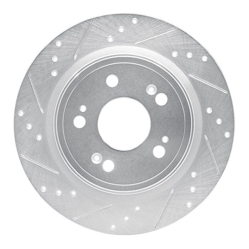 Picture of RNC Brake Rotor - Drill & Slot - R1 14-20 Acura RLX Rear Left Drilled & Slotted Silver Brake Rotor rnc631-58024L