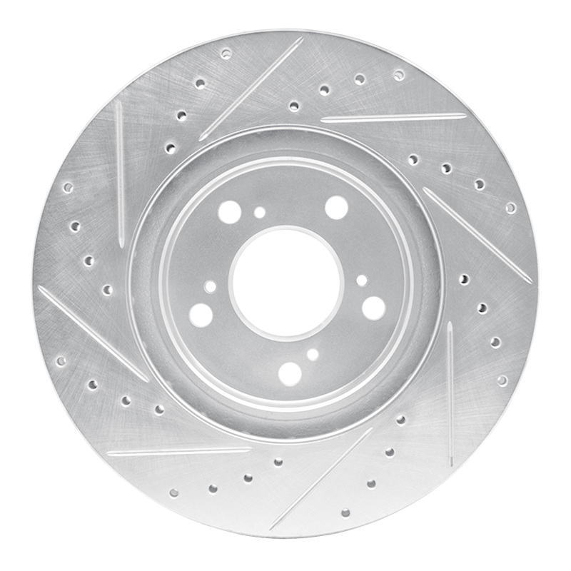 Picture of RNC Brake Rotor - Drill & Slot - R1 05-12 Acura RL Front Right Drilled & Slotted Silver Brake Rotor rnc631-58021R