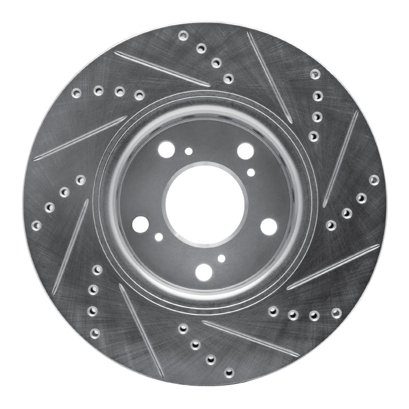 Picture of RNC Brake Rotor - Drill & Slot - R1 14-20 Acura RLX Front Left Drilled & Slotted Silver Brake Rotor rnc631-58025L