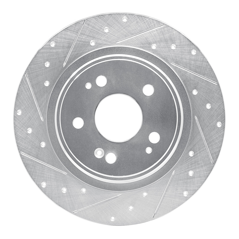 Picture of RNC Brake Rotor - Drill & Slot - R1 17-20 Acura MDX Rear Left Drilled & Slotted Silver Brake Rotor rnc631-58030L