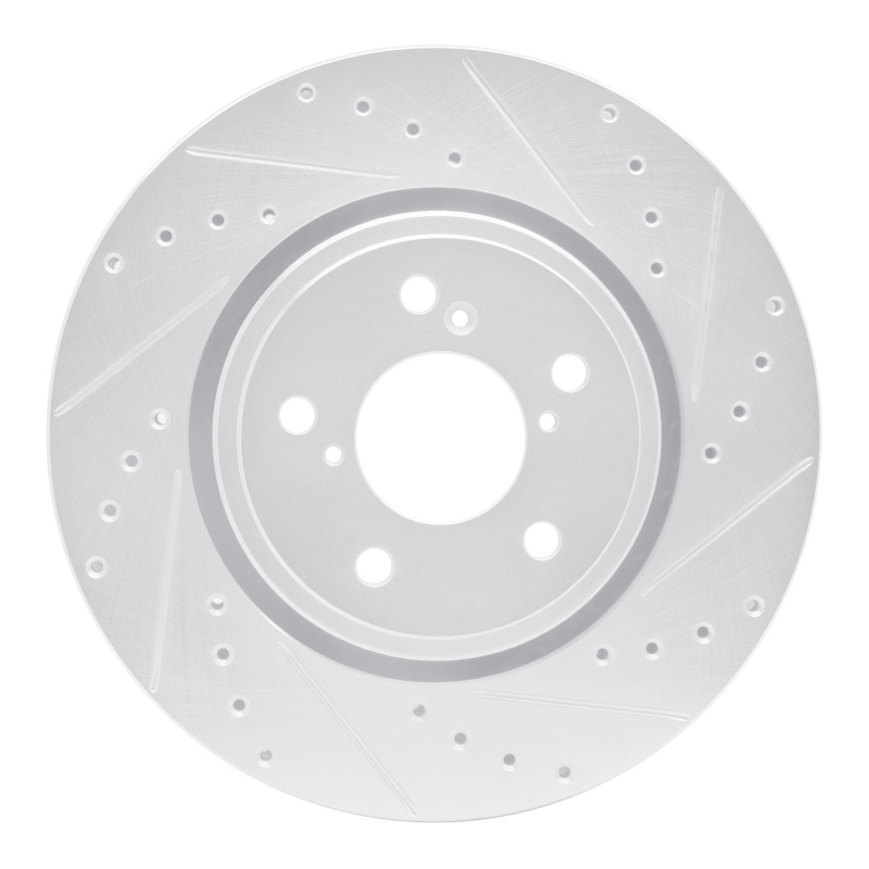 Picture of RNC Brake Rotor - Drill & Slot - R1 17-20 Acura MDX Front Right Drilled & Slotted Silver Brake Rotor rnc631-58031R
