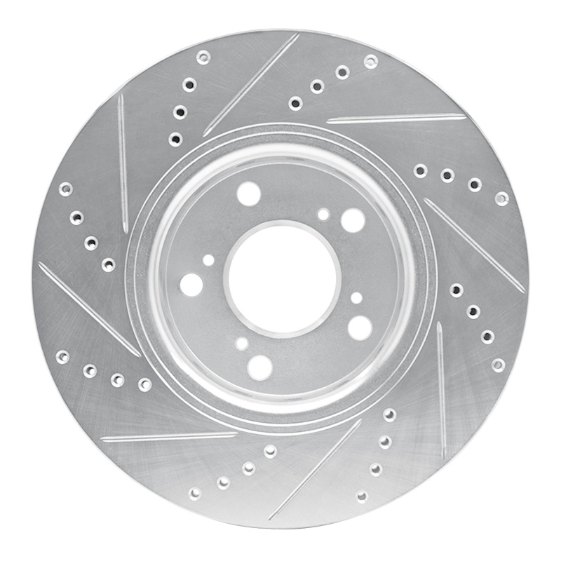 Picture of RNC Brake Rotor - Drill & Slot - R1 14-20 Acura RLX Front Right Drilled & Slotted Silver Brake Rotor rnc631-58025R