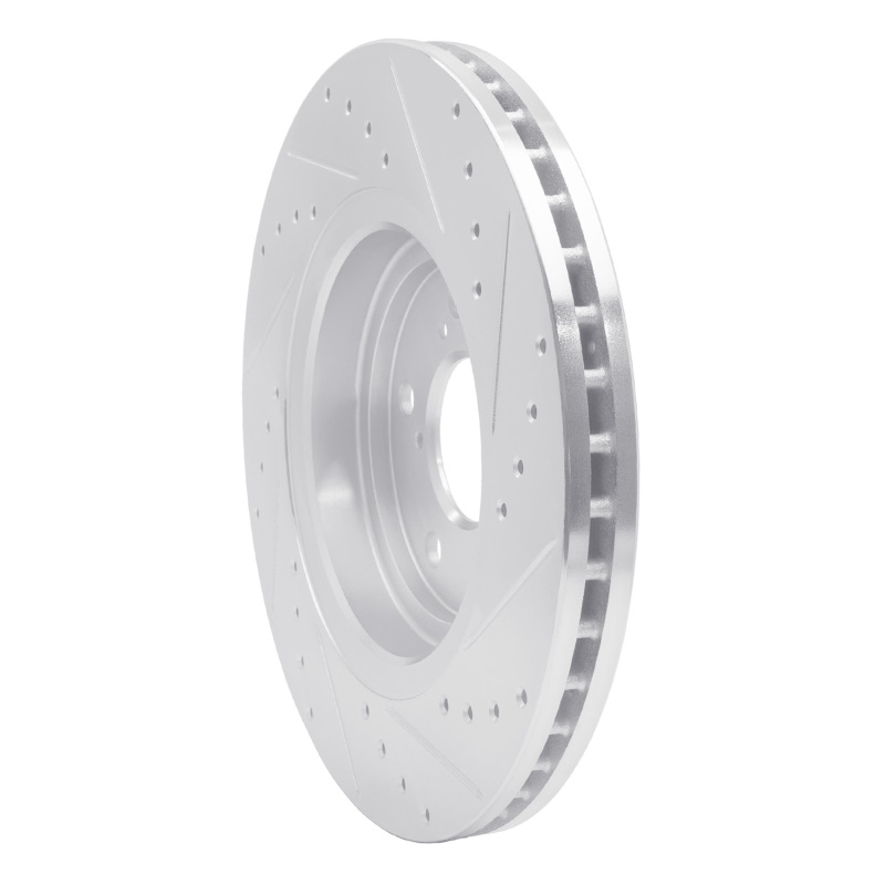 Picture of RNC Brake Rotor - Drill & Slot - R1 17-20 Acura MDX Front Left Drilled & Slotted Silver Brake Rotor rnc631-58031L