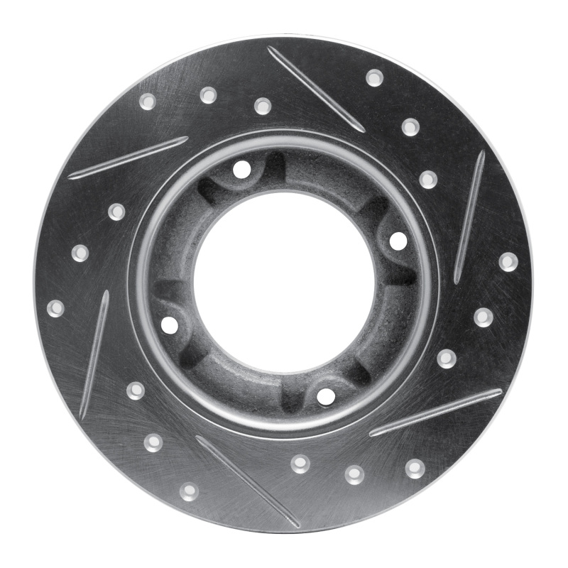 Picture of RNC Brake Rotor - Drill & Slot - R1 76-81 Honda Accord Hatchback Front Left Drilled & Slotted Silver Brake Rotor rnc631-59002L